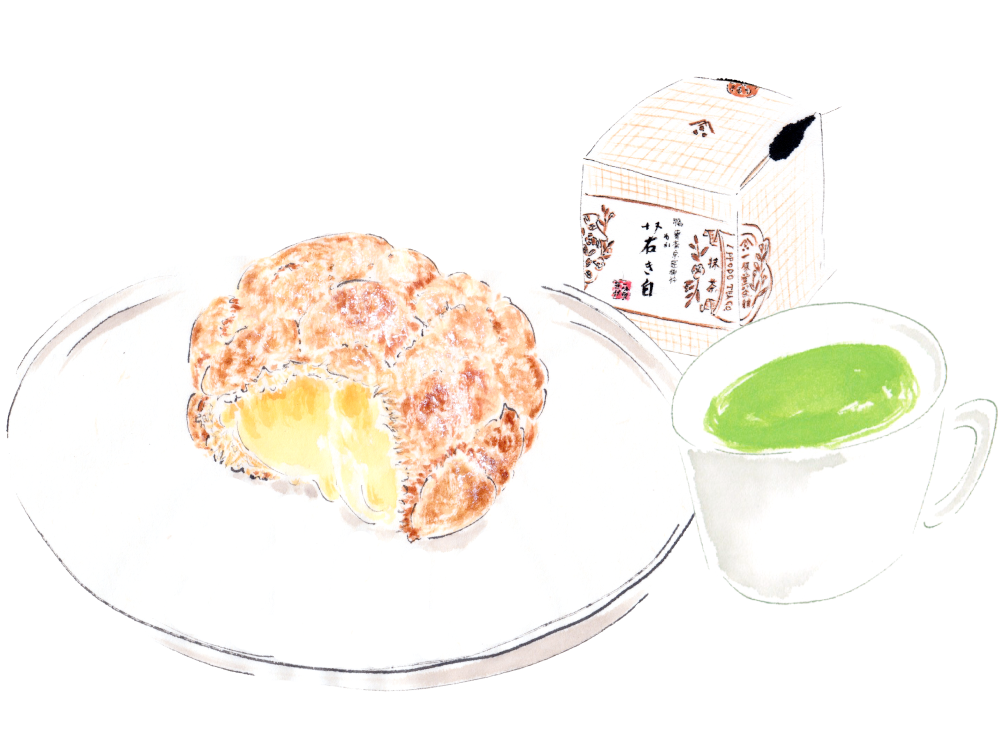 シュークリームと若き白。